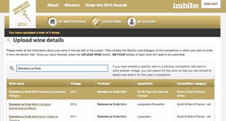 Upload Wine page